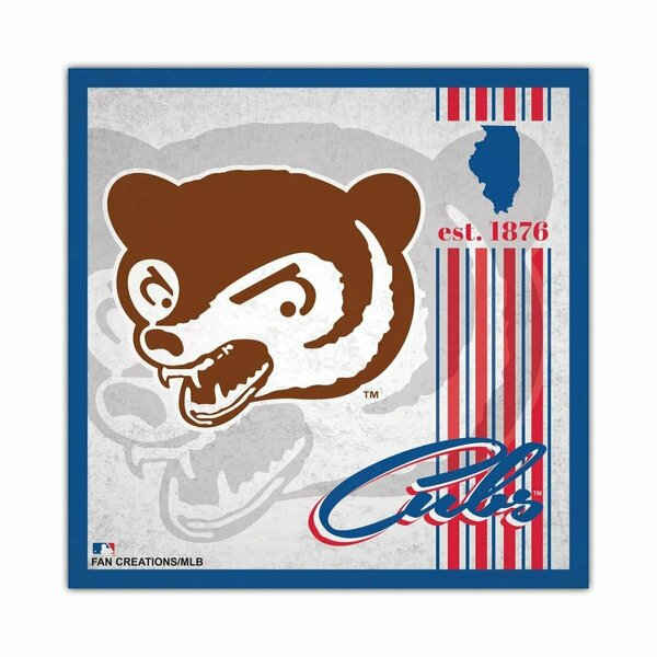 Fan Creations 10 x 10 in. Album Design Chicago Cubs Wood Sign 7846137106